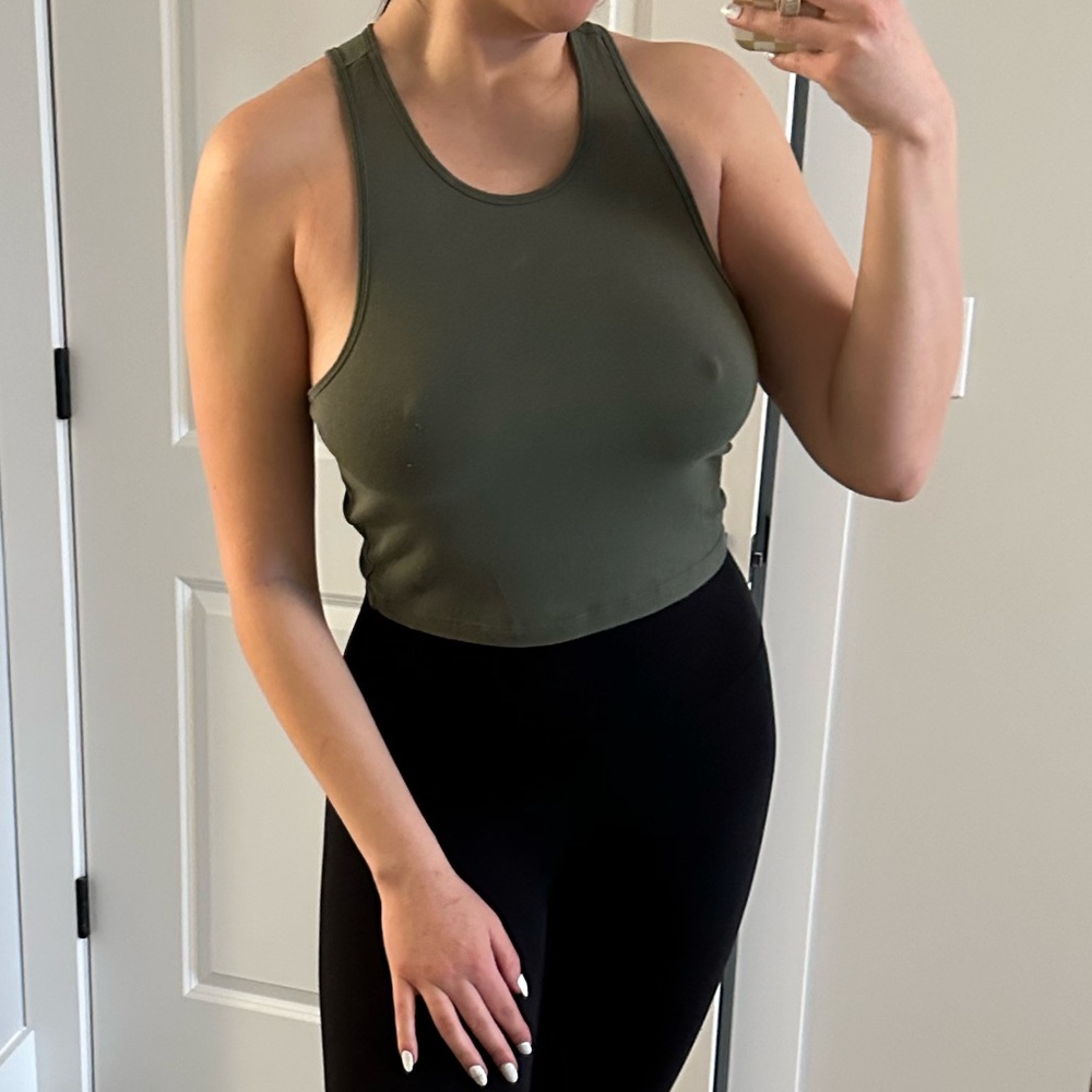 Fabletics Army Green Cropped Tank